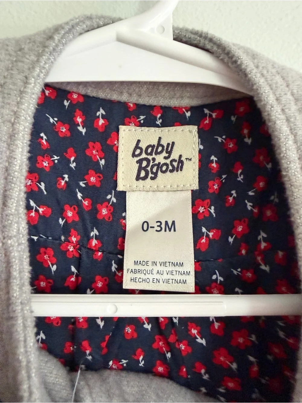 Baby B’gosh Grey Coat with Bow Detail